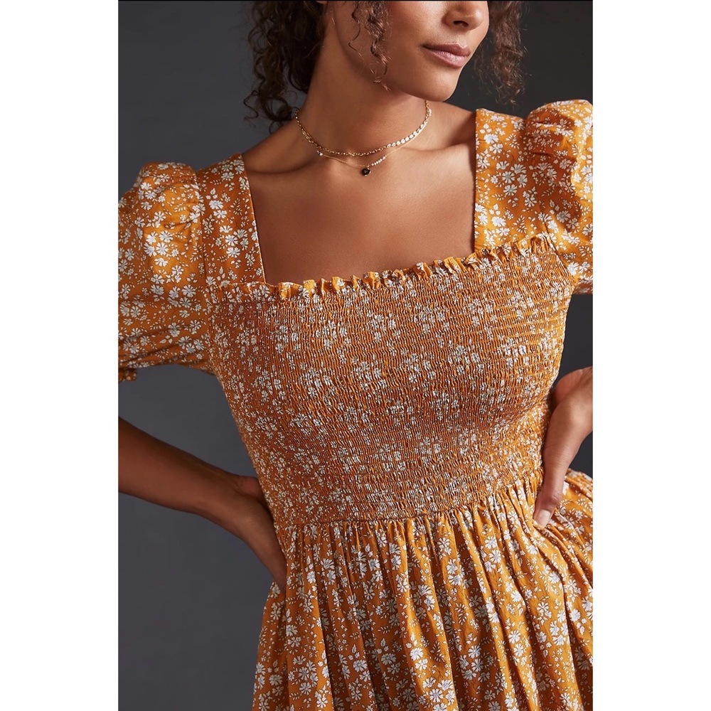 Anthropologie Smocked Midi Dress Size Petite XL NWT - Picture 4 of 15